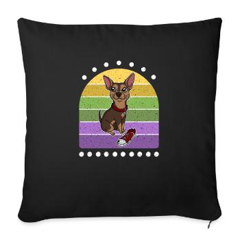Sneaker Chihuahua Retro Dog - Housse de coussin décorative 45 x 45 cm - noir - Devant