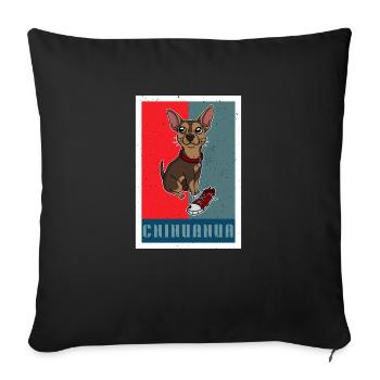 Sneaker Chihuahua Retro Dog - Housse de coussin décorative 45 x 45 cm - noir - Devant