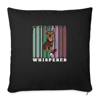 Whisperer Chihuahua Dog - Sofa pillowcase 17,3'' x 17,3'' (45 x 45 cm) - black - Front
