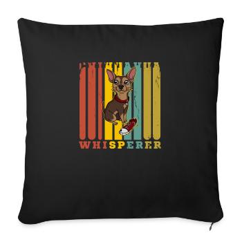 Whisperer Chihuahua Dog - Sofa pillowcase 17,3'' x 17,3'' (45 x 45 cm) - black - Front