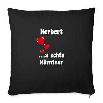 Carinthie Autriche Coeur Hernert - Housse de coussin décorative 45 x 45 cm - noir - Devant