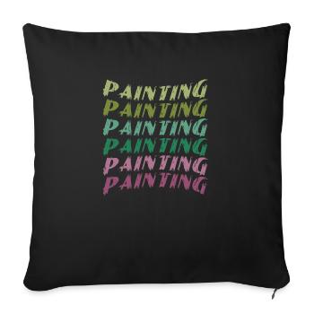 Peinture Peinture Coulée Vernis Construction Peinture - Housse de coussin décorative 45 x 45 cm - noir - Devant