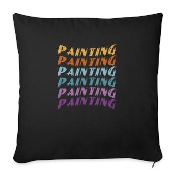 Peinture Peinture Coulée Vernis Construction Peinture - Housse de coussin décorative 45 x 45 cm - noir - Devant