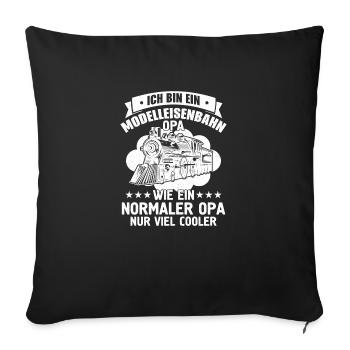 Eisenbahn Modelleisenbahn Dampflok Beruf - Sofakissenbezug 45 x 45 cm - Schwarz - Vorne