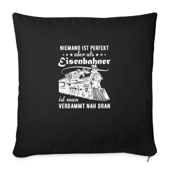 Locomotive Railroad Worker Perfect Man - Sofa pillowcase 17,3'' x 17,3'' (45 x 45 cm) - black - Front