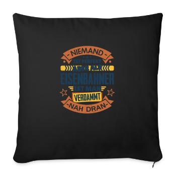 Locomotive Cheminot Ouvrier Homme Parfait - Housse de coussin décorative 45 x 45 cm - noir - Devant
