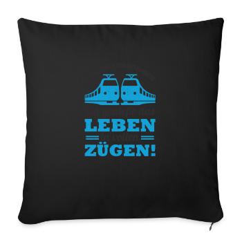 Proud Railroader Railroad Model Railroad - Sofa pillowcase 17,3'' x 17,3'' (45 x 45 cm) - black - Front