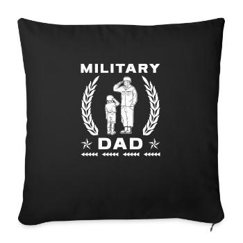 Papa Papa Père Fête des pères Soldat militaire - Housse de coussin décorative 45 x 45 cm - noir - Devant