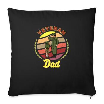 Veteran Dad Papa Vater Kinder Militär Soldaten - Sofakissenbezug 45 x 45 cm - Schwarz - Vorne