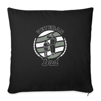 Veteran Dad Papa Vater Kinder Militär Soldaten - Sofakissenbezug 45 x 45 cm - Schwarz - Vorne