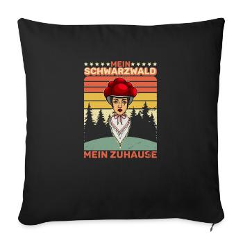 Ma Forêt-Noire, ma maison, Forêt - Housse de coussin décorative 45 x 45 cm - noir - Devant