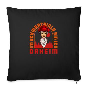 Je suis chez moi en Forêt-Noire - Housse de coussin décorative 45 x 45 cm - noir - Devant