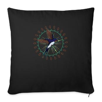 Hirondelle rustique Autriche Observation des oiseaux - Housse de coussin décorative 45 x 45 cm - noir - Devant