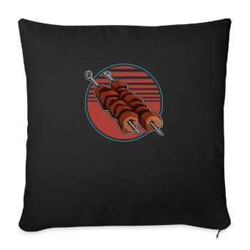 Shashlik Retro Russia Meat Grilling Mangal - Sofa pillowcase 17,3'' x 17,3'' (45 x 45 cm) - black - Front