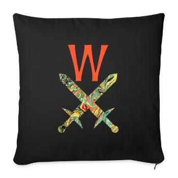 Épées croisées E 200 W - Housse de coussin décorative 45 x 45 cm - noir - Devant