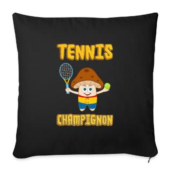 Tennis Champignon (Champion) Comicstyle - Sofakissenbezug 45 x 45 cm - Schwarz - Vorne