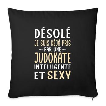 Désolé déjà pris par une judokate sexy - Housse de coussin décorative 45 x 45 cm - noir - Devant