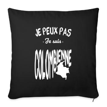 Je peux pas je suis Colombienne - Housse de coussin décorative 45 x 45 cm - noir - Devant