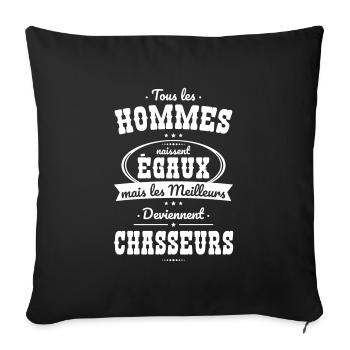 Hommes égaux meilleurs deviennent chasseurs - Housse de coussin décorative 45 x 45 cm - noir - Devant