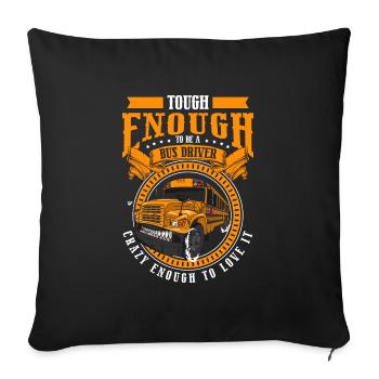 Bus professionnel Autocar - Housse de coussin décorative 45 x 45 cm - noir - Devant