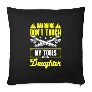 Do not touch motto anger - Sofa pillowcase 17,3'' x 17,3'' (45 x 45 cm) - black - Front