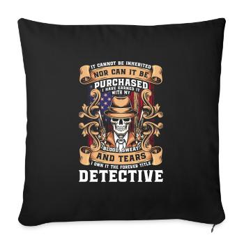 Detective Private Investigator Trace Sniffer - Sofa pillowcase 17,3'' x 17,3'' (45 x 45 cm) - black - Front