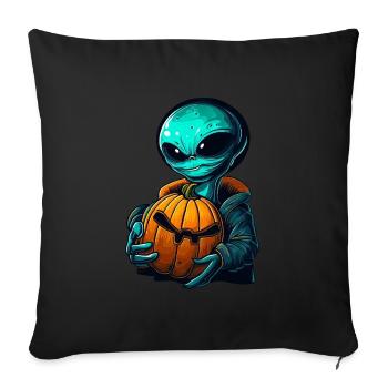 Alien Pumpkin: Halloween Aliens - Housse de coussin décorative 45 x 45 cm - noir - Devant