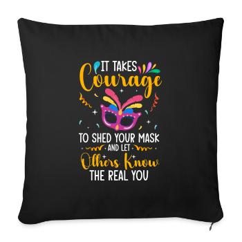 Disguise costume party Mardi Gras - Sofa pillowcase 17,3'' x 17,3'' (45 x 45 cm) - black - Front