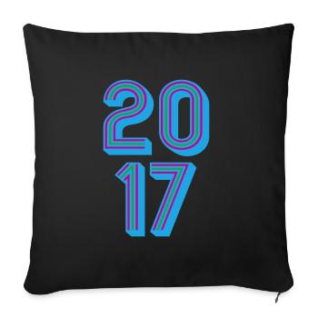 2017 Année de naissance | Couleurs changeantes - Housse de coussin décorative 45 x 45 cm - noir - Devant