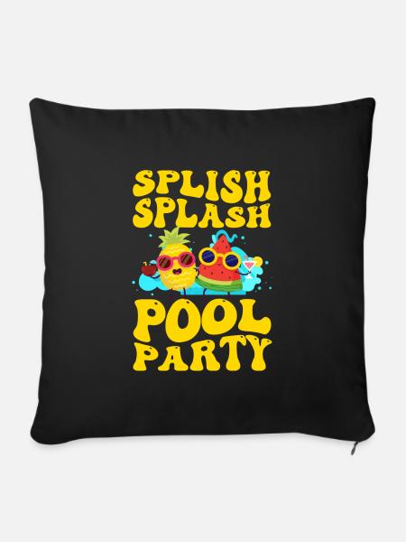 Pool Erholung Sommer - Sofakissenbezug 45 x 45 cm - Schwarz