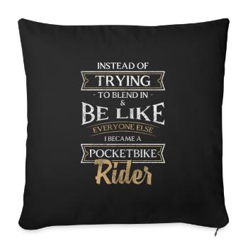Piste de moto Piste Fils - Housse de coussin décorative 45 x 45 cm - noir - Devant