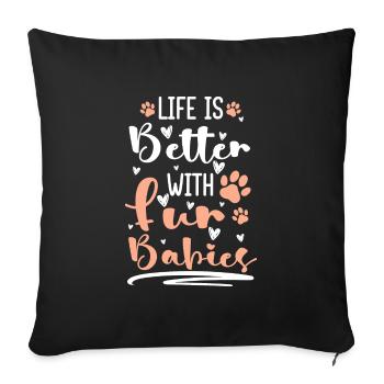 Dog Owner, Animal Love, Animal Lover - Sofa pillowcase 17,3'' x 17,3'' (45 x 45 cm) - black - Front