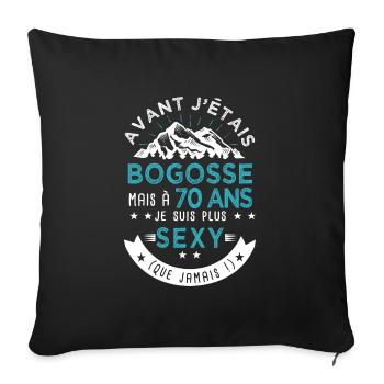 70 ans anniversaire homme pour amoureux - Housse de coussin décorative 45 x 45 cm - noir - Devant