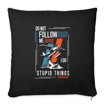Skydive Sport Base Jump Parachute - Housse de coussin décorative 45 x 45 cm - noir - Devant