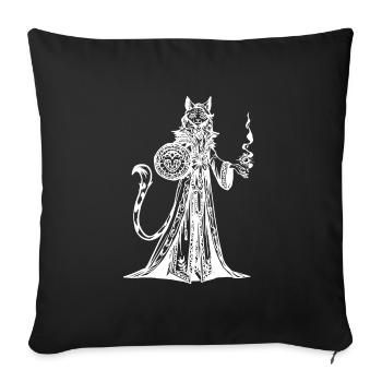 Tabaxi Cleric RPG Game - Sofa pillowcase 17,3'' x 17,3'' (45 x 45 cm) - black - Front