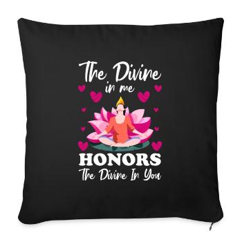 Yoga Zen Awareness - Sofa pillowcase 17,3'' x 17,3'' (45 x 45 cm) - black - Front