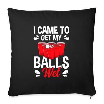 Beer Pong Drinking Game Drunken - Sofa pillowcase 17,3'' x 17,3'' (45 x 45 cm) - black - Front