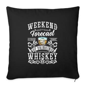 Bar à boire de bouteille de rhum - Housse de coussin décorative 45 x 45 cm - noir - Devant