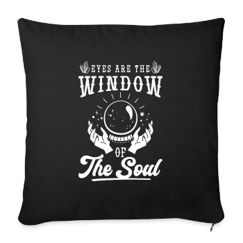 Rêver, souhaiter le bonheur - Housse de coussin décorative 45 x 45 cm - noir - Devant