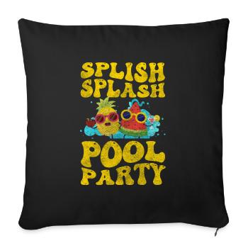 Fête au bord de la piscine Loisirs Alcool - Housse de coussin décorative 45 x 45 cm - noir - Devant