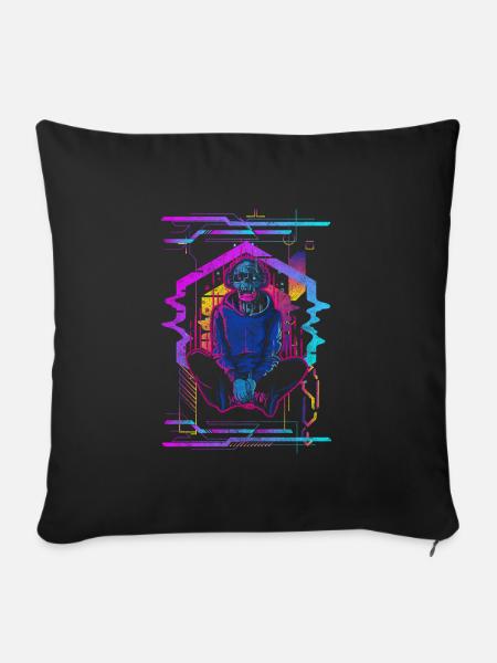 Zukunft Android Neon Gaming - Sofakissenbezug 45 x 45 cm - Schwarz