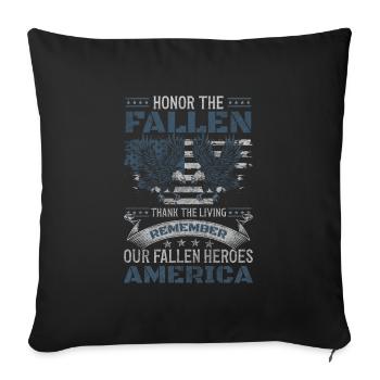 Fierté des États-Unis Stars and Stripes Puissance mondiale - Housse de coussin décorative 45 x 45 cm - noir - Devant
