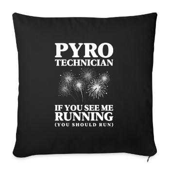 Pyro New Year Football Celebration - Sofa pillowcase 17,3'' x 17,3'' (45 x 45 cm) - black - Front