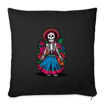 La Catrina Skeleton Halloween - Sofa pillowcase 17,3'' x 17,3'' (45 x 45 cm) - black - Front