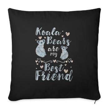 Koala Ours Forêt Ours Animaux - Housse de coussin décorative 45 x 45 cm - noir - Devant