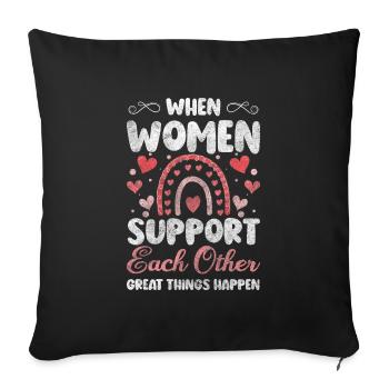 Femme - Housse de coussin décorative 45 x 45 cm - noir - Devant