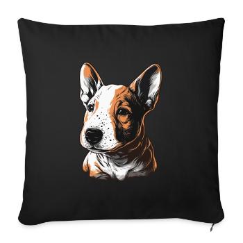 Chiot Bull Terrier - Housse de coussin décorative 45 x 45 cm - noir - Devant