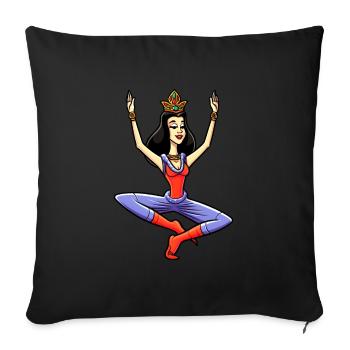 Princesse Yogi - Housse de coussin décorative 45 x 45 cm - noir - Devant