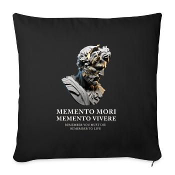 Memento Mori Memento Vivere – Buste Design - Housse de coussin décorative 45 x 45 cm - noir - Devant