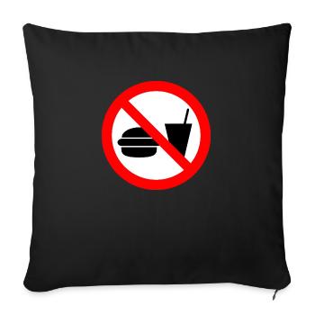 Enseigne interdite de nourriture et de boisson - Housse de coussin décorative 45 x 45 cm - noir - Devant